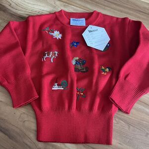 Vintage Meister Boys Girls Youth  Pullover Ski Sweater Size‎ Small Holiday Match